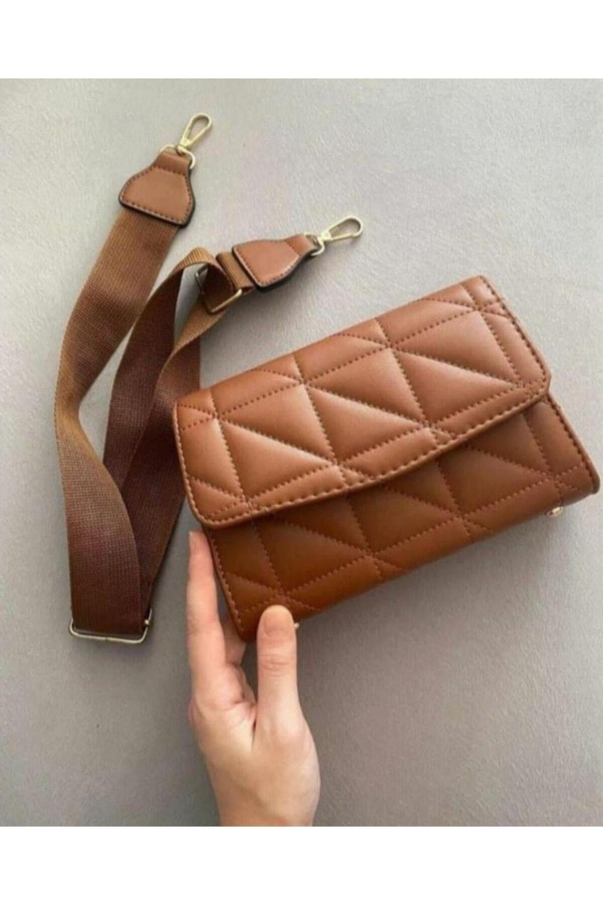 حقيبة كتف نسائية مبطنة بحزام عمودي من باغبيست تابا