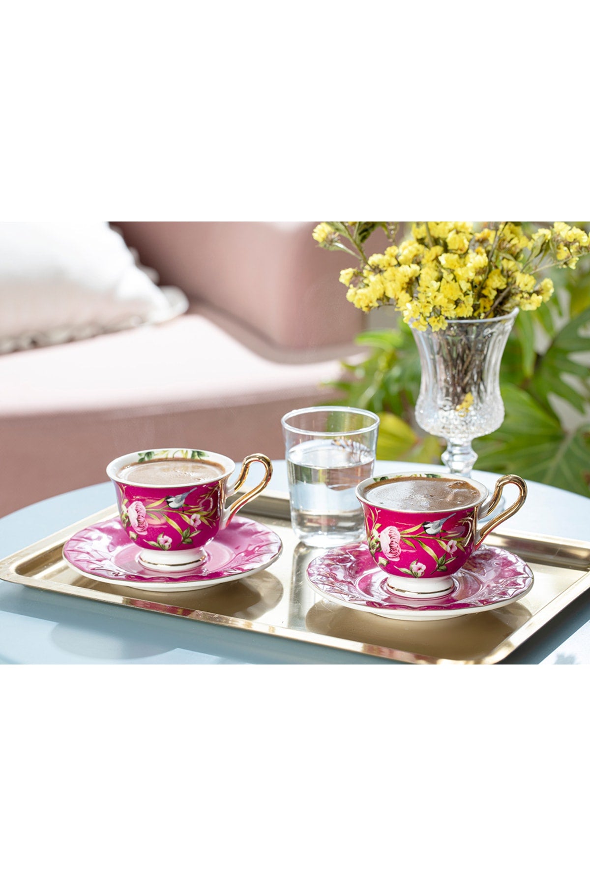 Vanilla New Bone China Set Of 2 Coffee Cups 90 Ml Purple