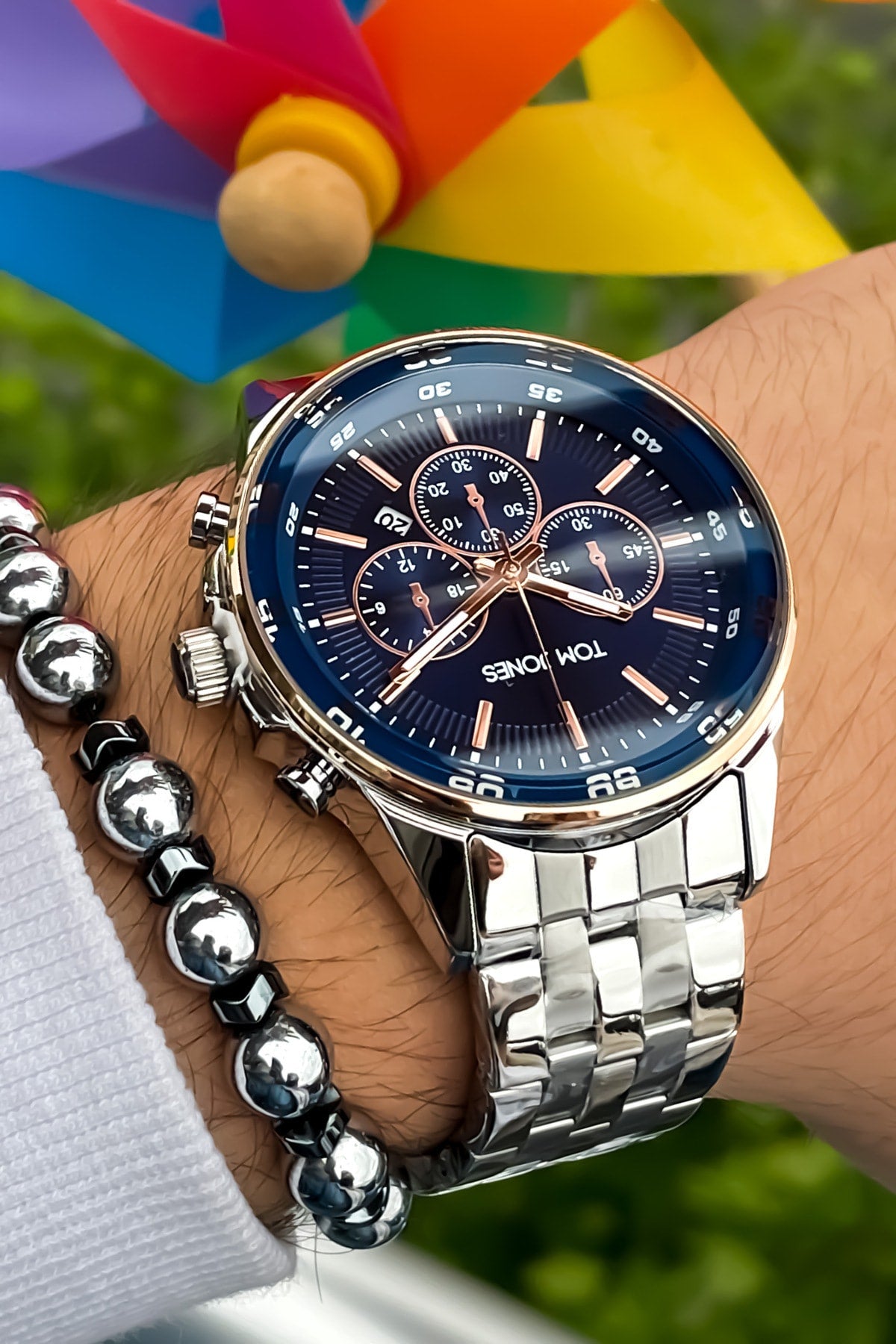 Original Tomjones New Season Sport Lux Herrenuhr mit stahlblauem Zifferblatt