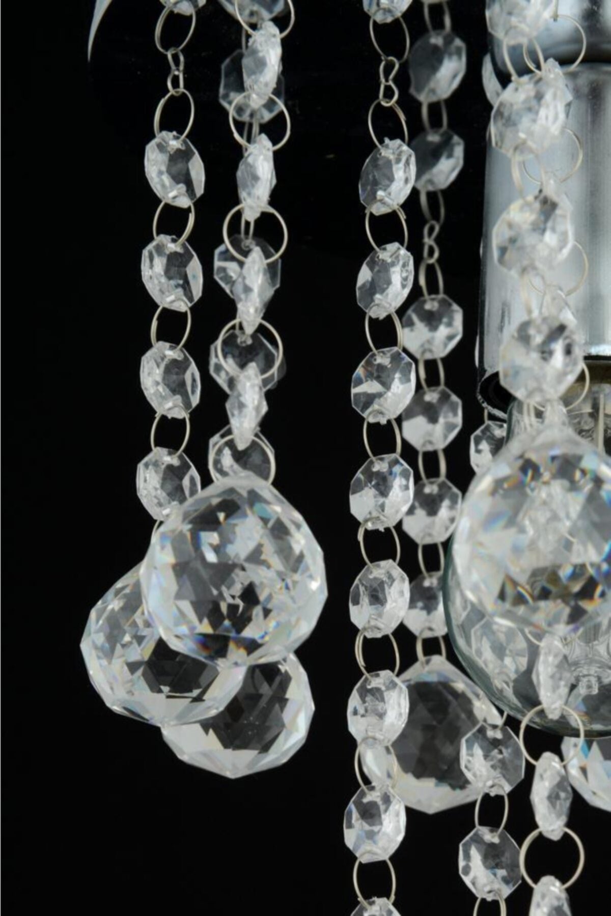 Biga Single Silver Pendant Lamp With Stone Chandelier