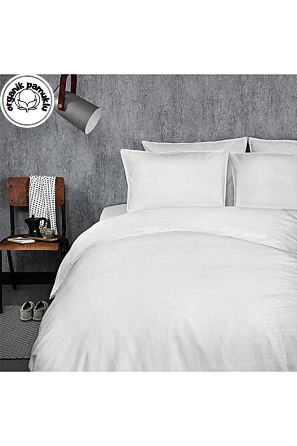 Home Ranforce Luxury Cotton Double Duvet Cover Set - White - Swordslife