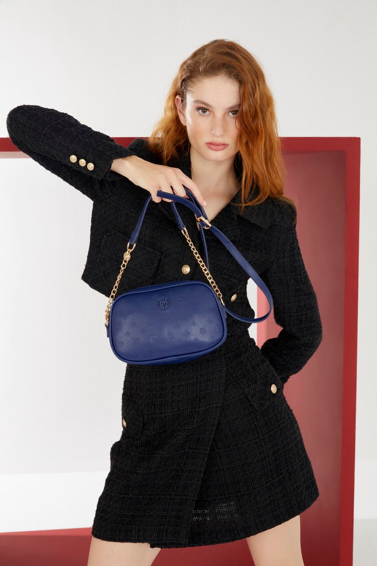 Print Mitternachtsblau Damen Schultertasche 05Po22Y1543