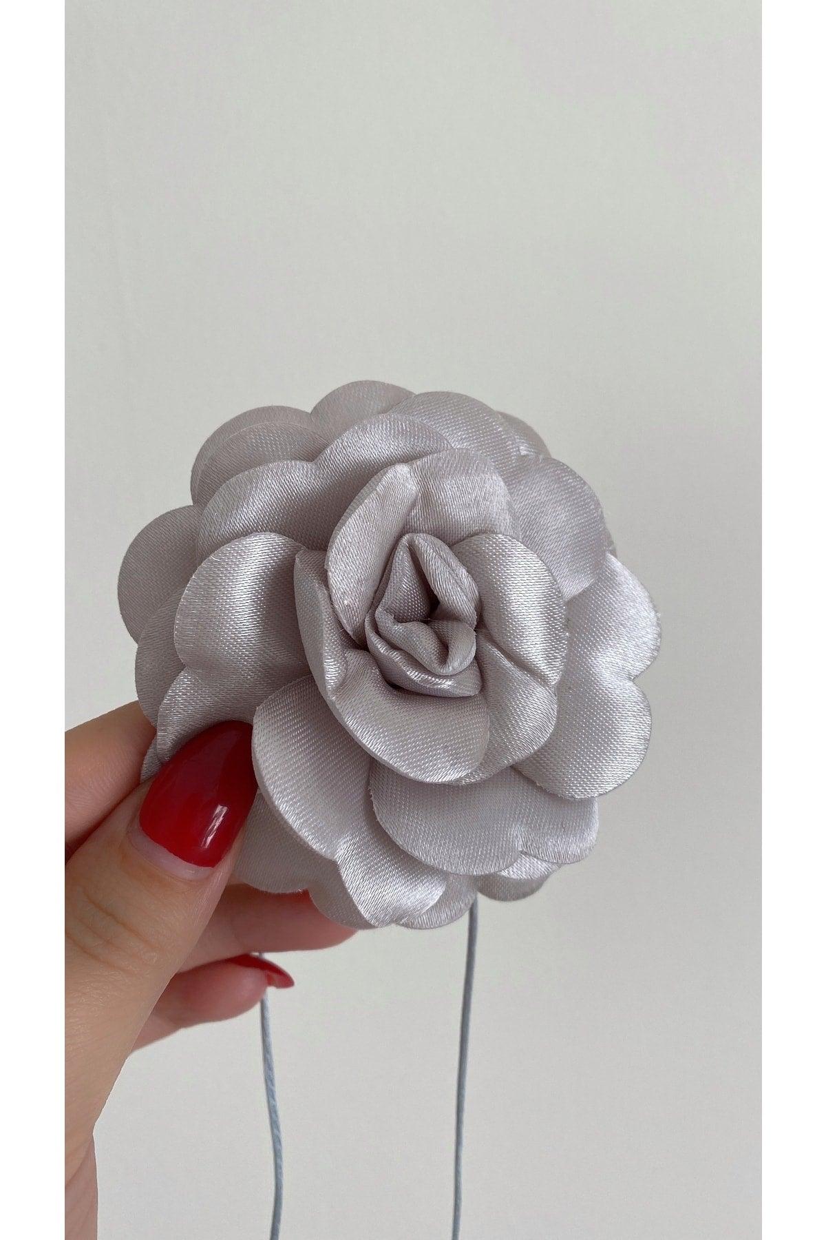 Lace-Up Fabric Flower Choker Necklace Rose Necklace - Swordslife