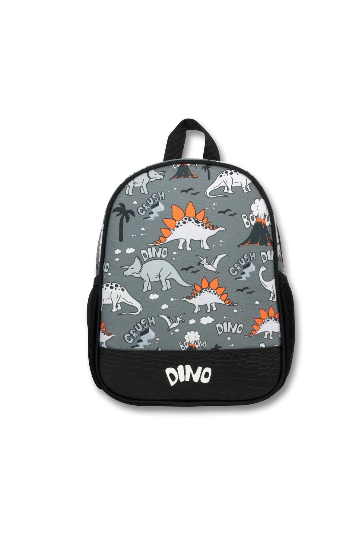 swordslife Black Gray Dinosaur Kindergarten Bag Lunch Box And Pencil Bag Set