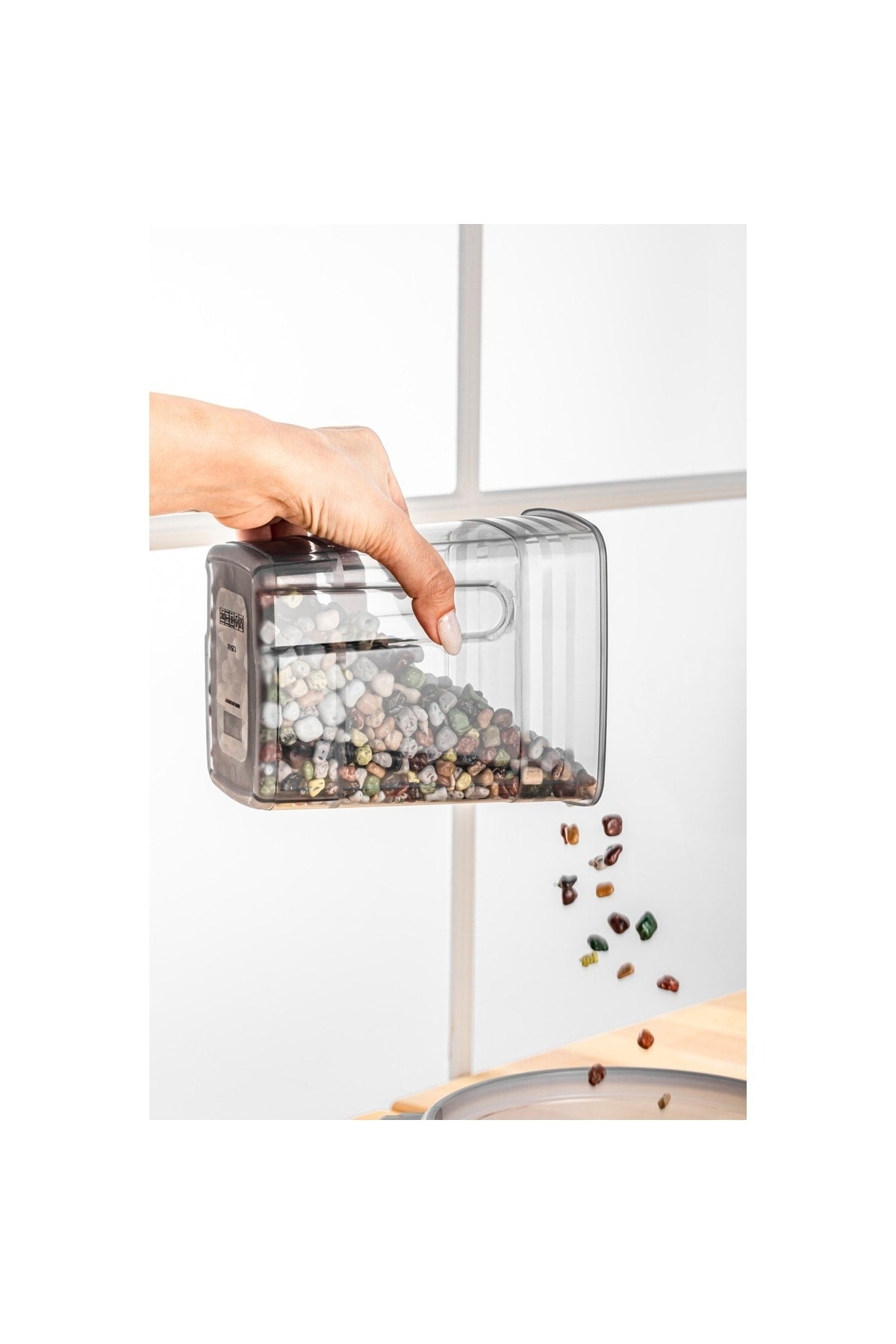 Beschriftetes 12er-Set Streifen Mega Size Frischhaltedosen 3,5 Liter Anthrazit