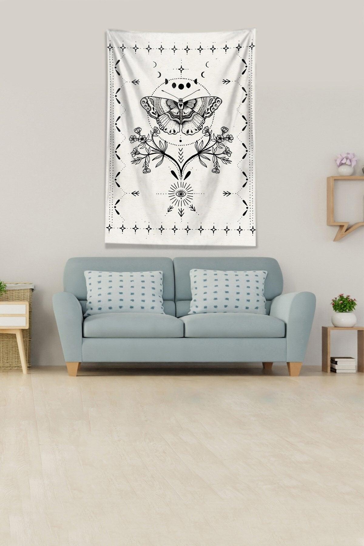 Butterfly Stain Resistant Velvet Fabric Wall Covering Tapestry Tapestry - Swordslife
