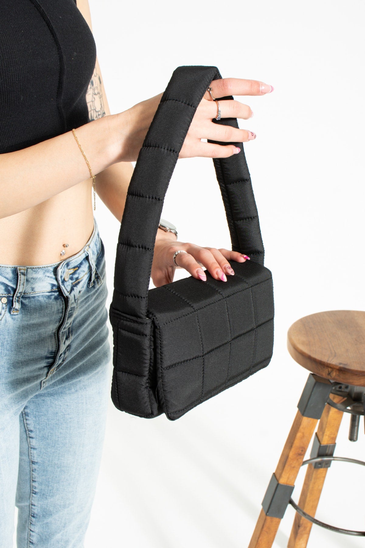 Puff Waterproof Fabric Cross Shoulder Bag Baguette Hand And Shoulder Bag