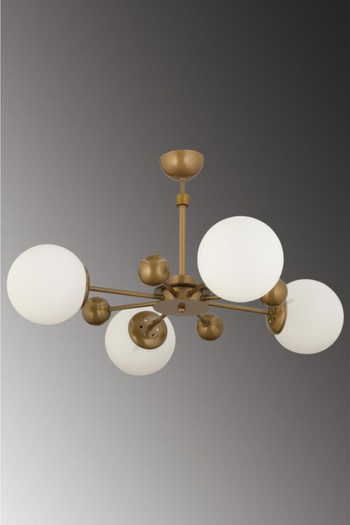 Noirobi 4-teiliger Kronleuchter im antiken Gehäuse aus weißem Glop-Glas