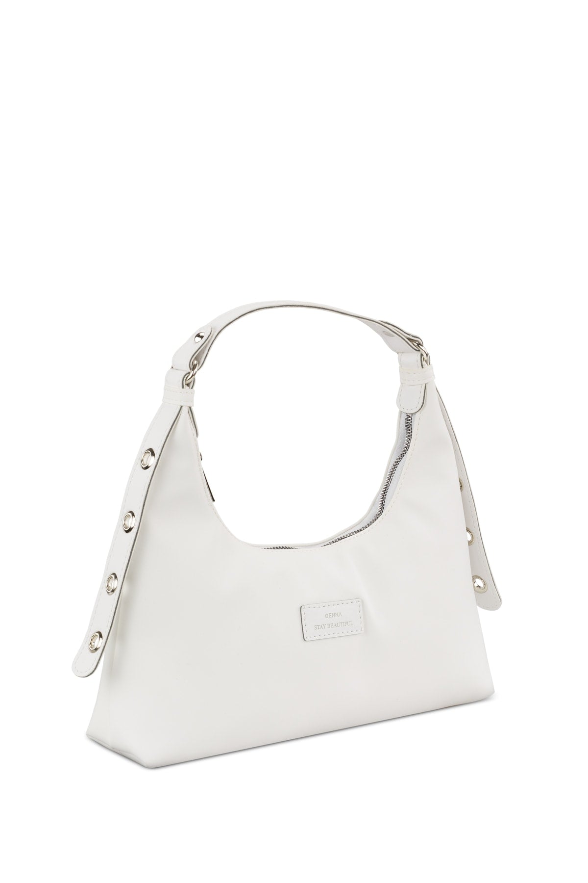 Weiße Baguette-Tasche 205 für Damen