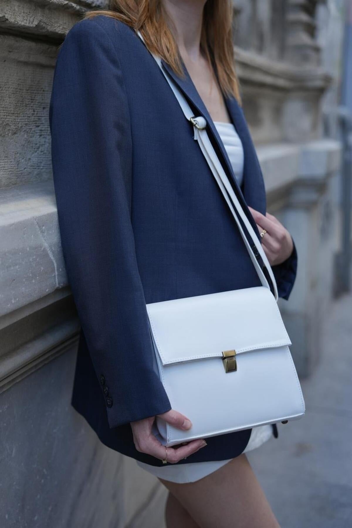 Weiße Designer-Vintage-Tasche für Damen