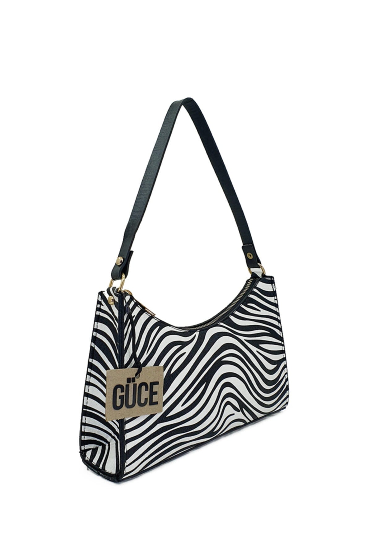 Schwarz-weiße kleine Baguette-Hand- und Schultertasche mit Zebramuster Gc0090Zebra