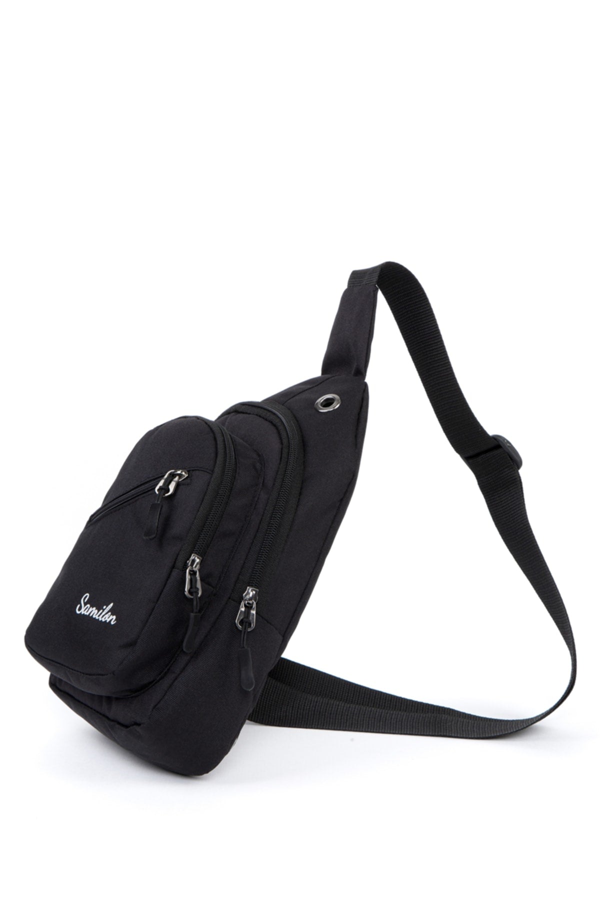 Unisex-Brusttasche aus Impertex-Stoff, schwarz