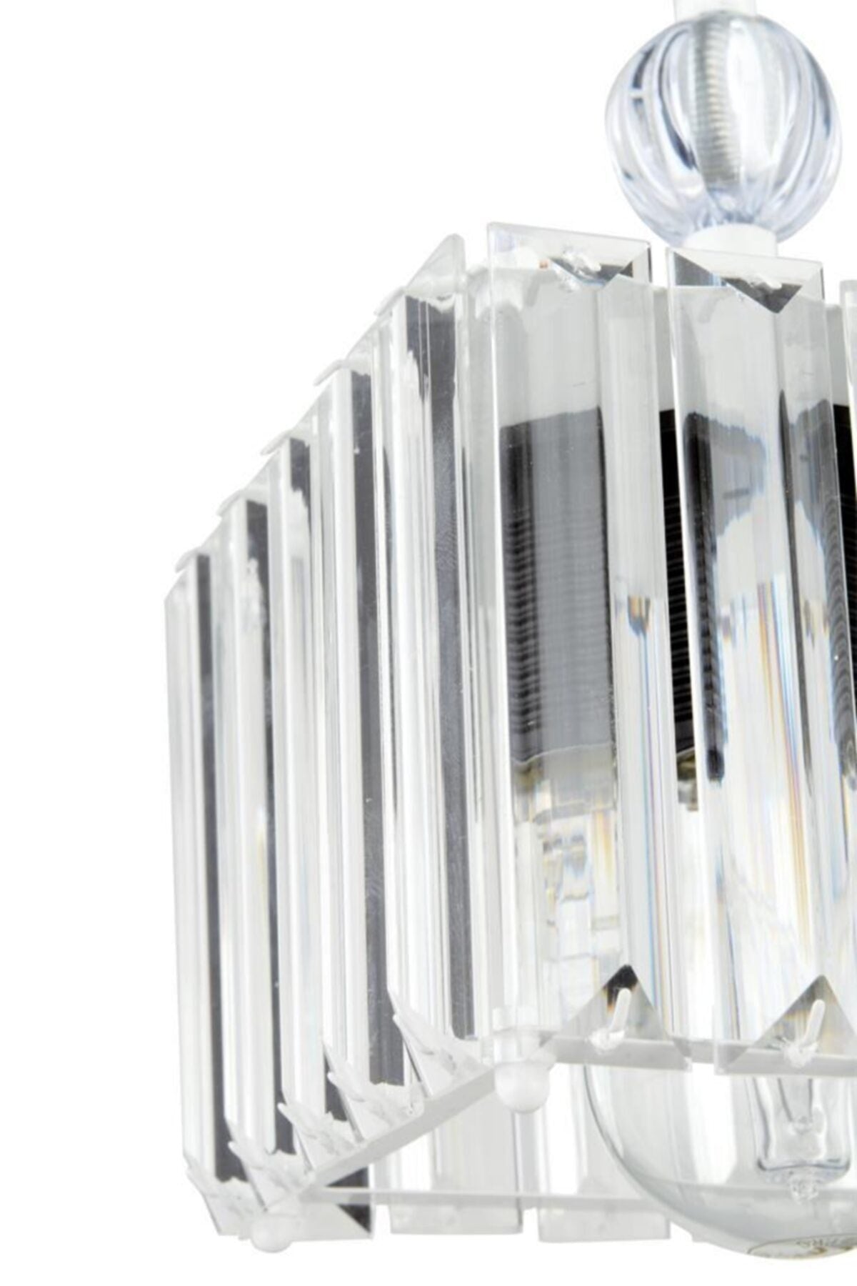 Dolunay Einzelner weißer K-10 Kristallstein-Kronleuchter