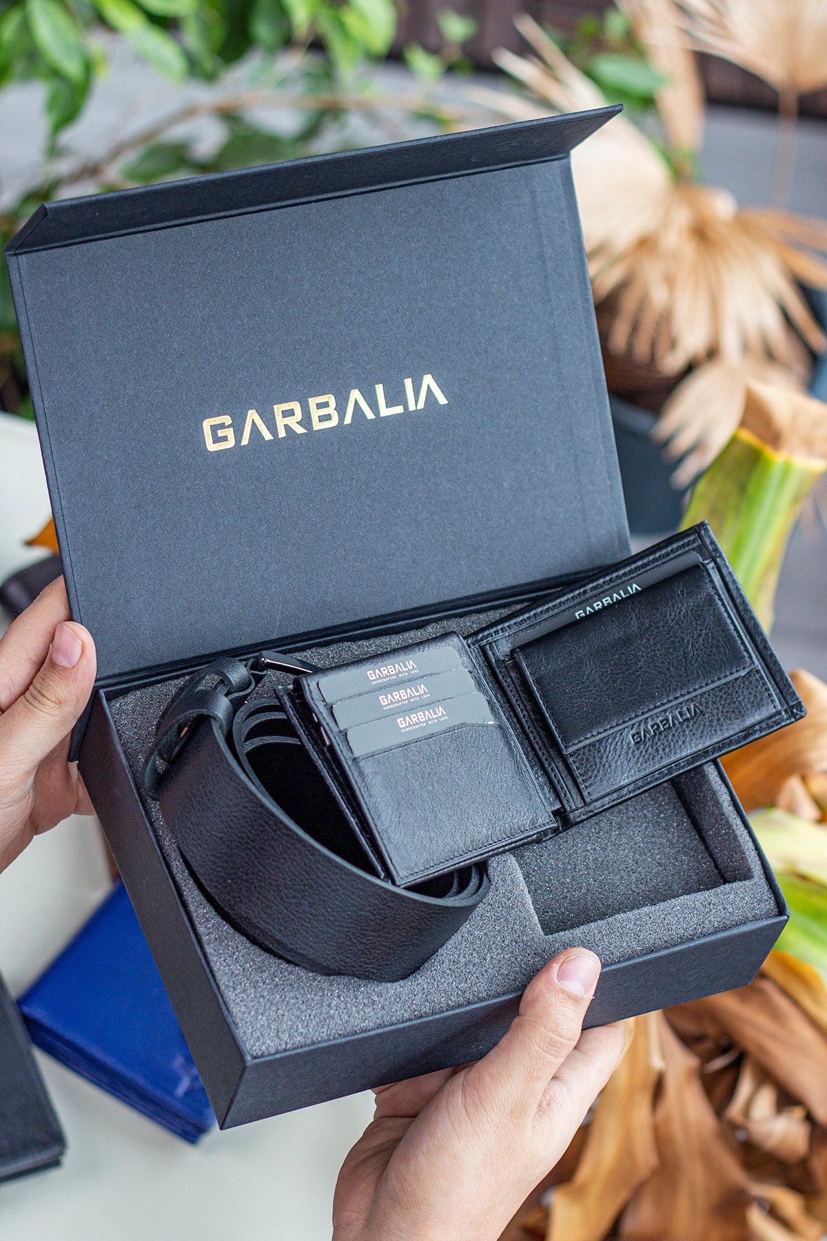Jackson Gürtel-Geldbörsen-Set aus echtem Leder, speziell als Geschenk verpackt, Münzfach