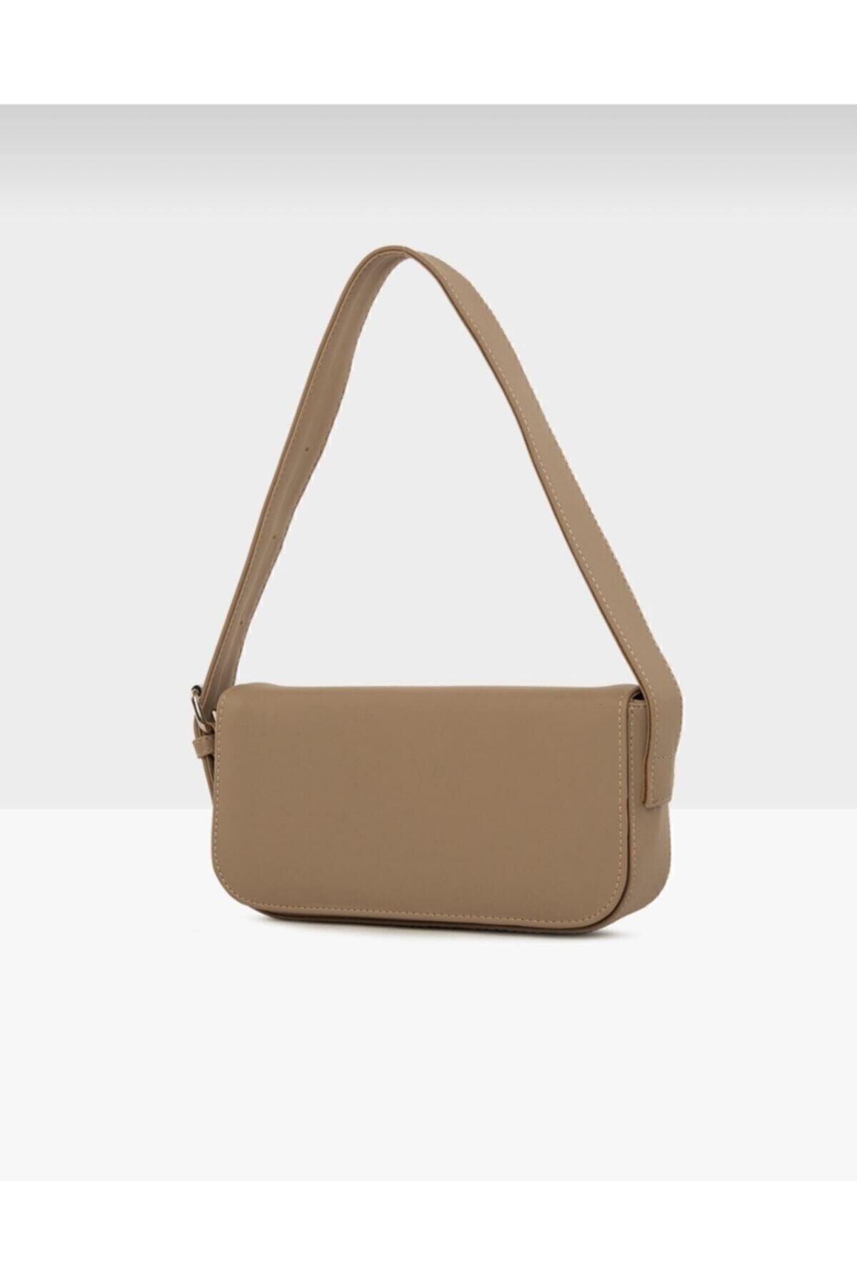 Damen Nerz Clamshell Baguette Tasche