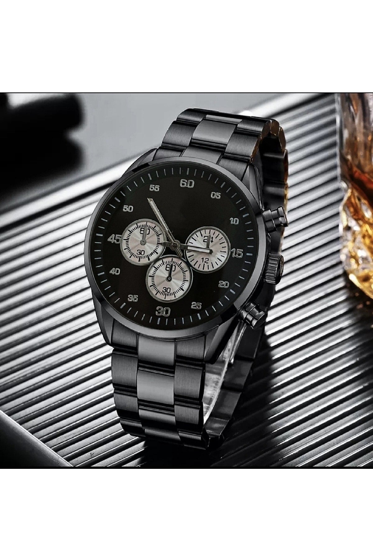 Stainless Steel Waterproof Men'S Wristwatch