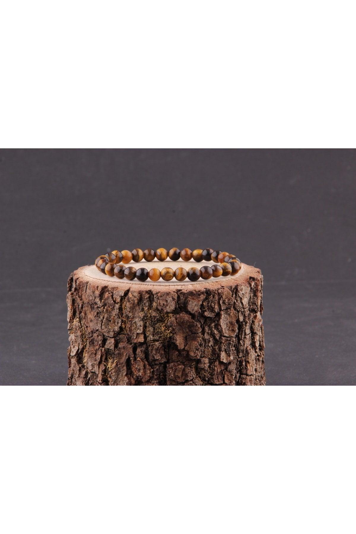 Certified Tiger Eye Natural Stone Bracelet 6 Mm - B829 - Swordslife