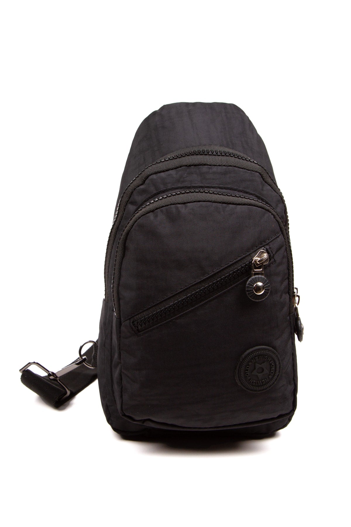 Unisex Crinkle Wasserdichte Tasche, Crossbody Schulter- Und Brusttasche, Bodybag, Schwarze Farbe