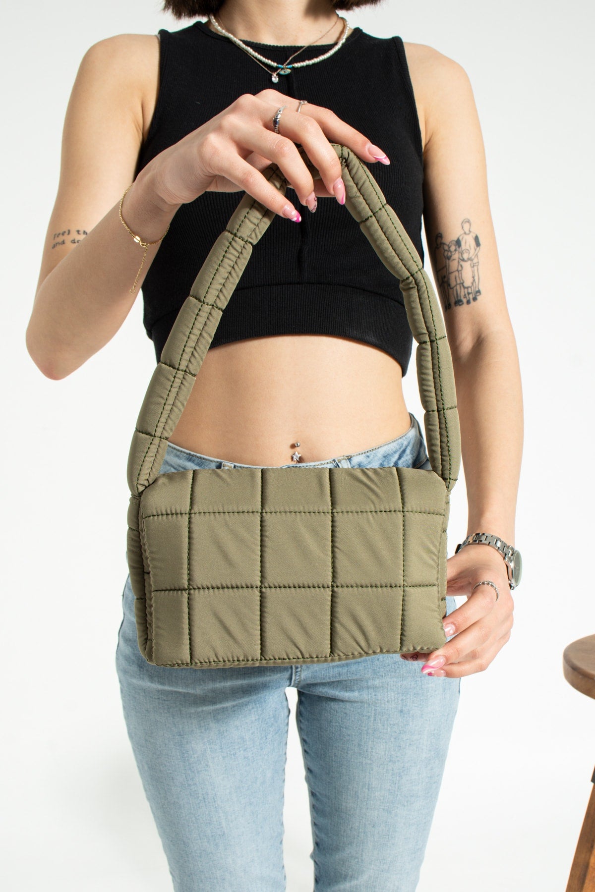 Puff Waterproof Fabric Cross Shoulder Bag Baguette Hand And Shoulder Bag