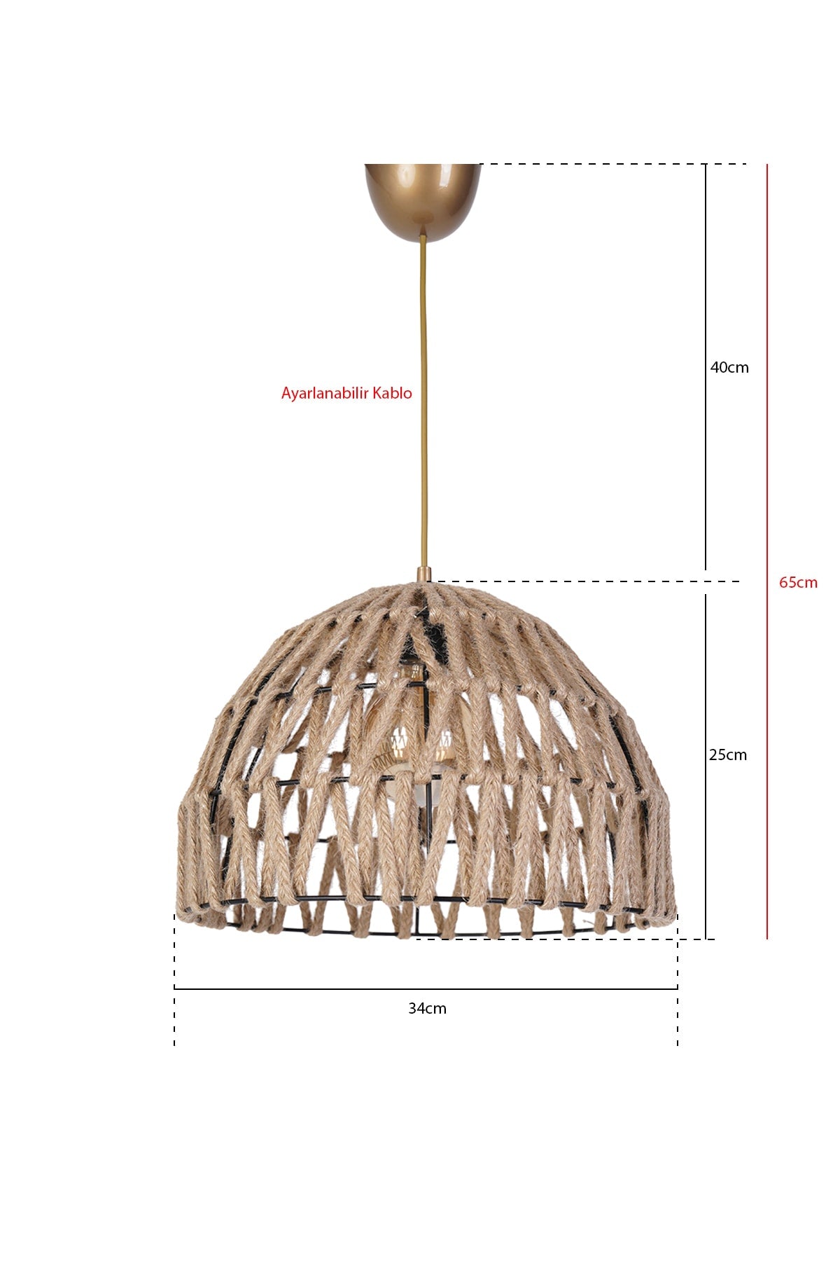 Ligament Jute Kronleuchter Hnmd-42