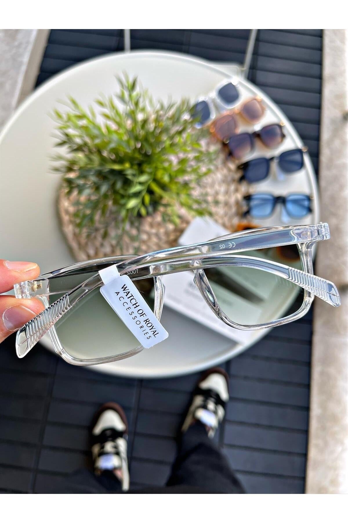Sonnenbrille Damen & Herren UV400 Glas CE Zertifiziert Transparent Grün Lorraınew