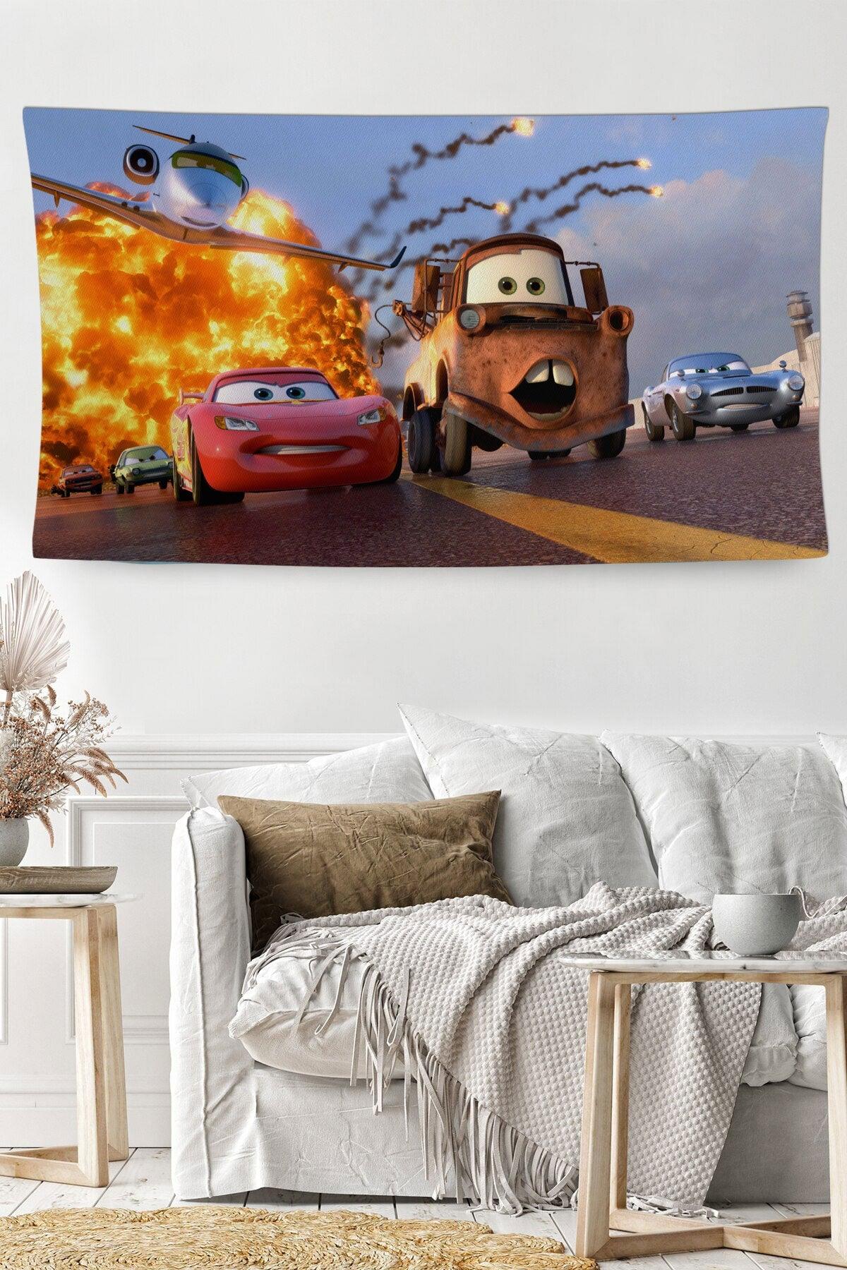 Lightning Mcqueen Themed Wall Covering Carpet Washable Does Not Fade Stain Resistant Decorative - Swordslife