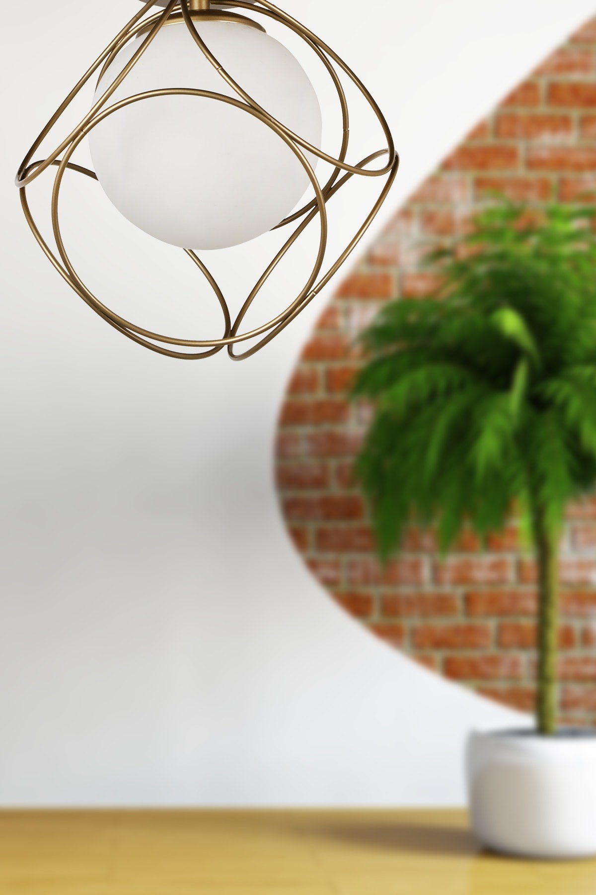 Suna Single Antique-White Glass Ceiling Mount Chandelier