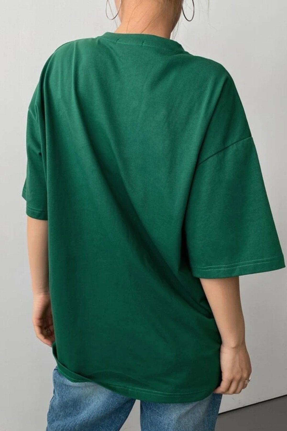 Unisex Green Age Of Steam Printed Oversize T-shirt - Swordslife
