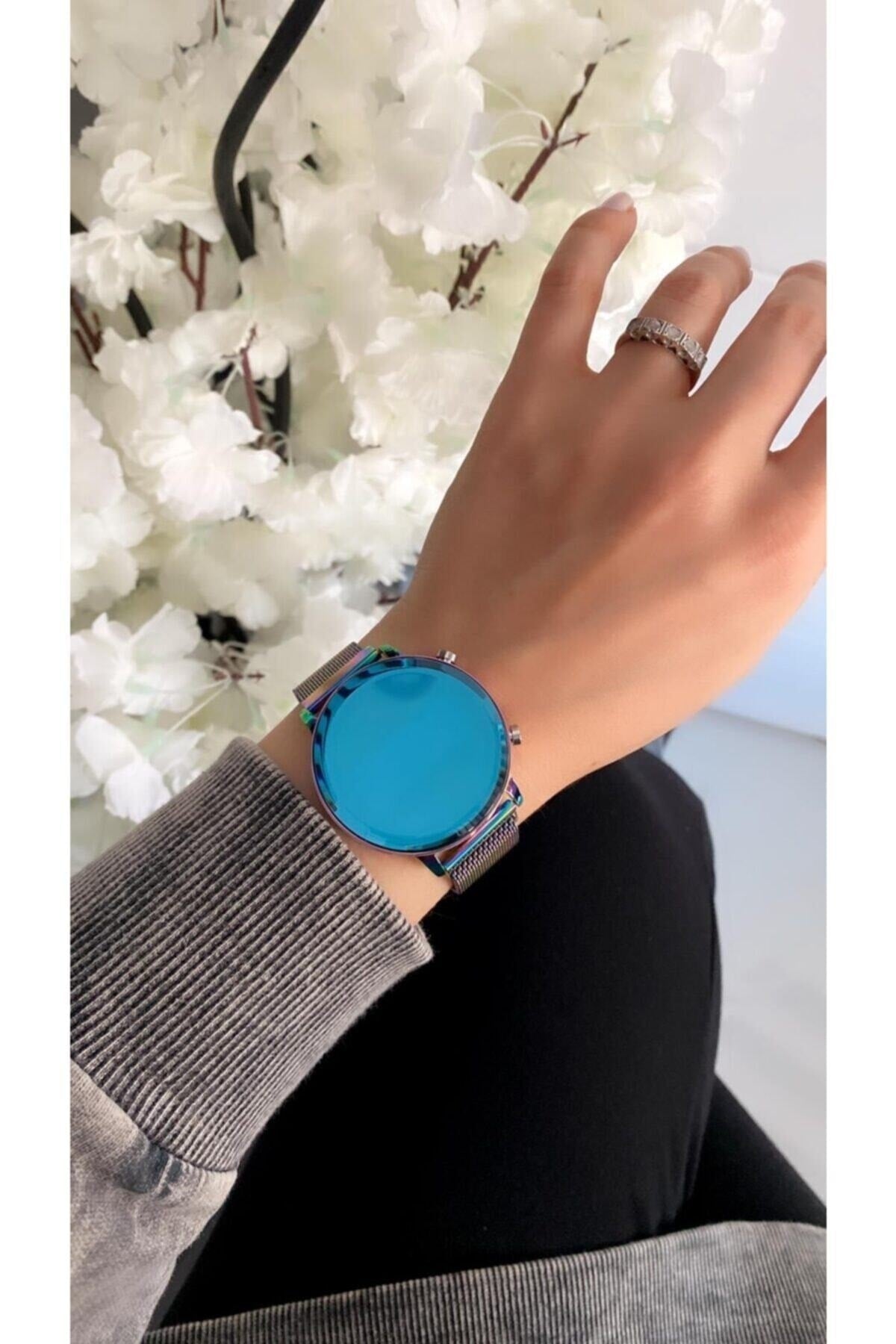 Stahl Digital Led Digital Mesh Band Magnet Armbanduhr