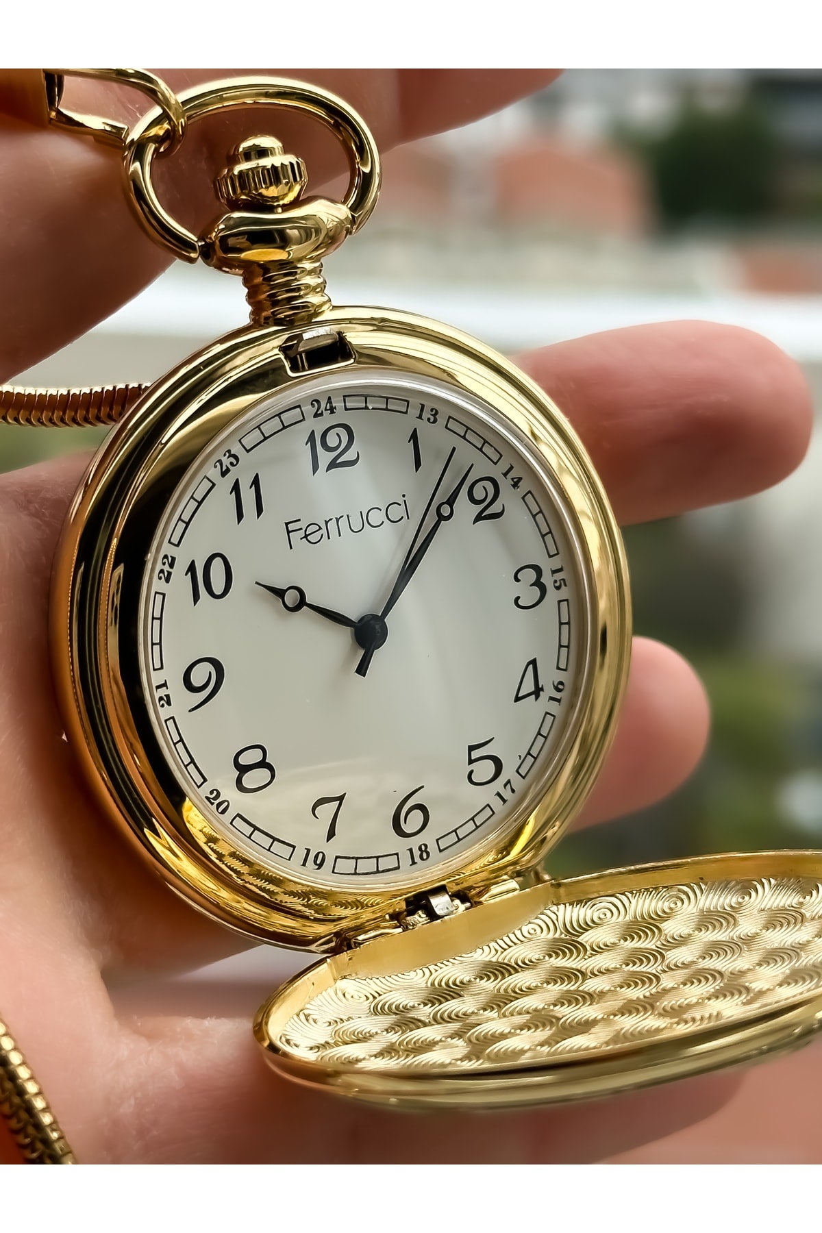 2 Jahre Garantie Retro Gold Gelb Ziffer Taschenuhr + Rosenkranz, Armband