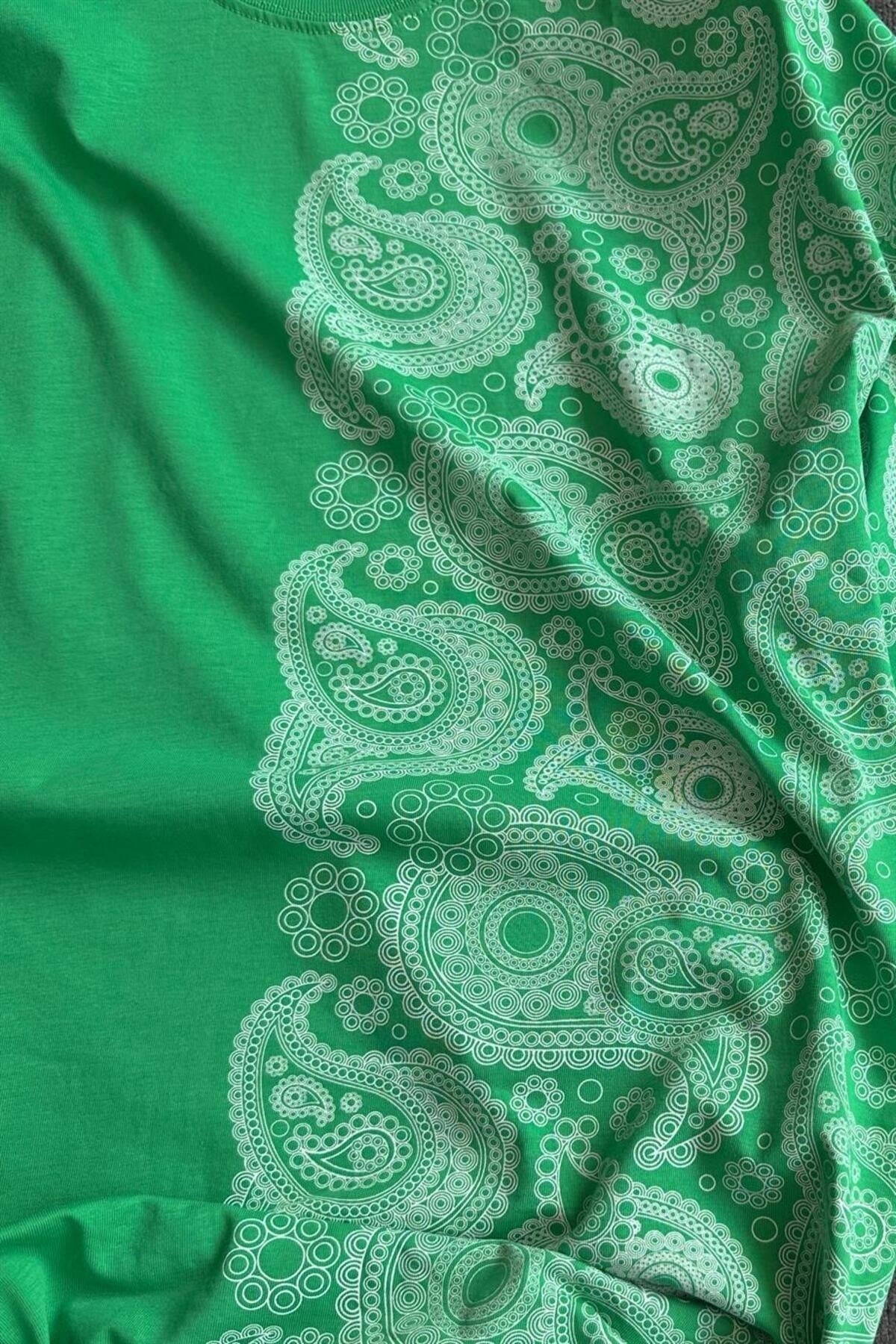 Men'S Half Mussel Pattern Printed Oversize Tshirt