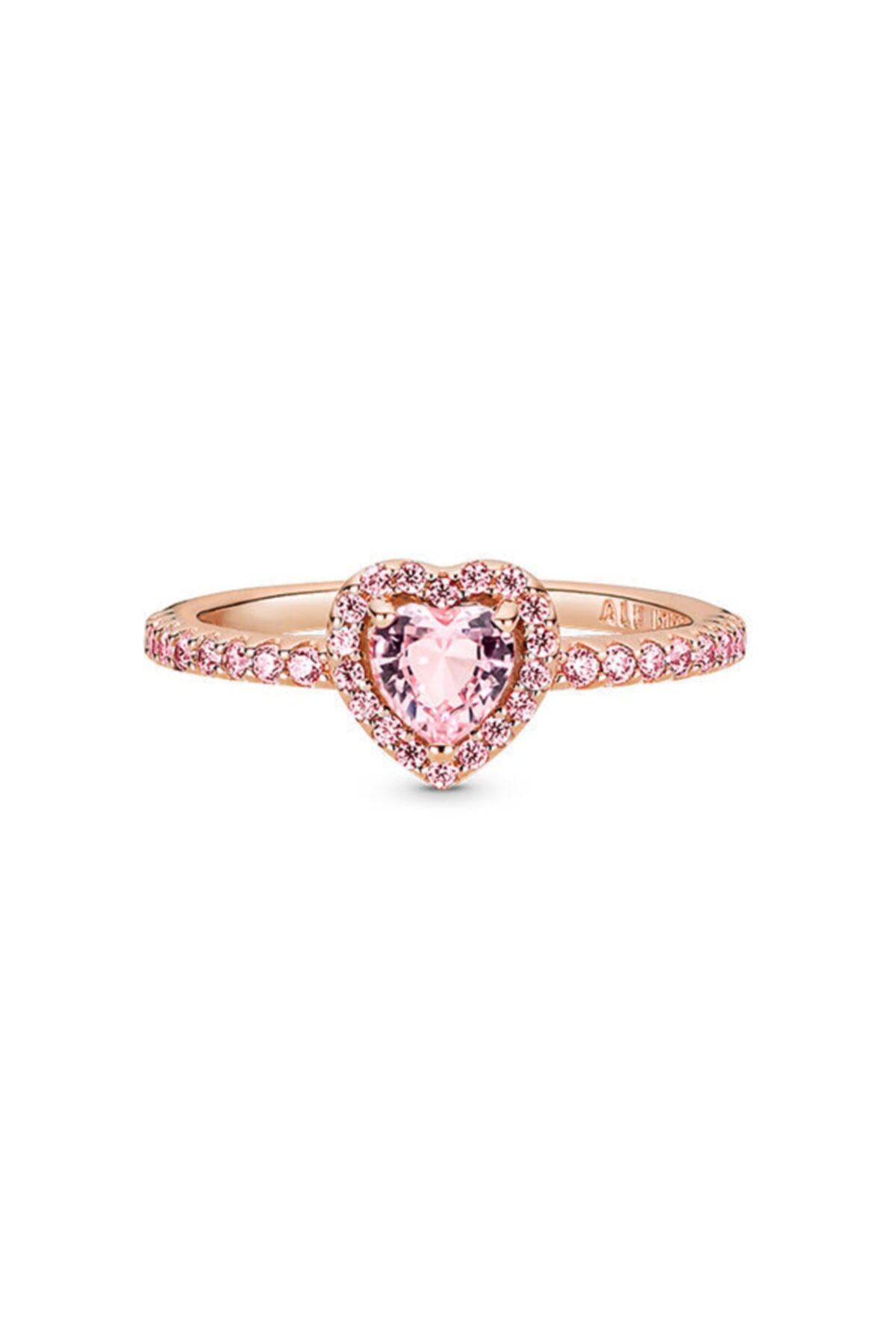 Glitzernder Ring mit hohem Herzstein
