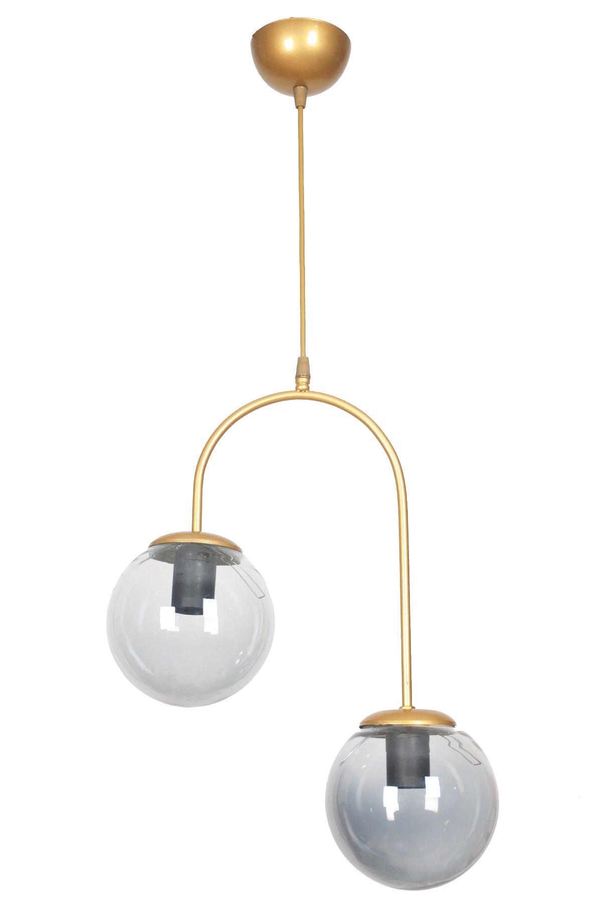 Janin Moderne Pendelleuchte Antike Farbe Körper Rauchglas Wohnzimmer - Küche - Schlafzimmer 2 Stück Kronleuchter
