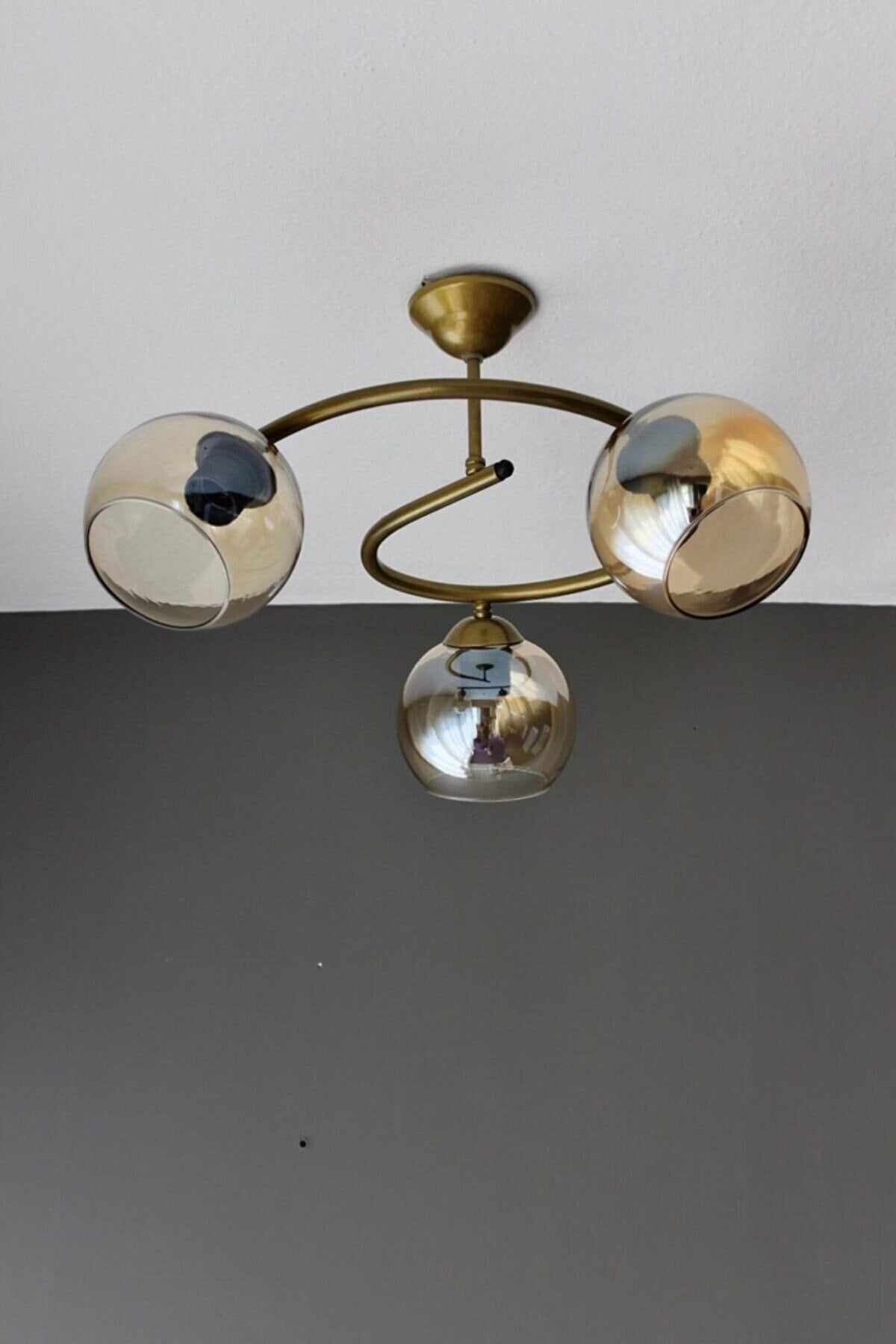 Tropischer antikfarbener Honigglas-Kronleuchter, modernes Wohnzimmer, Küche und Schlafzimmer, 3-teilig