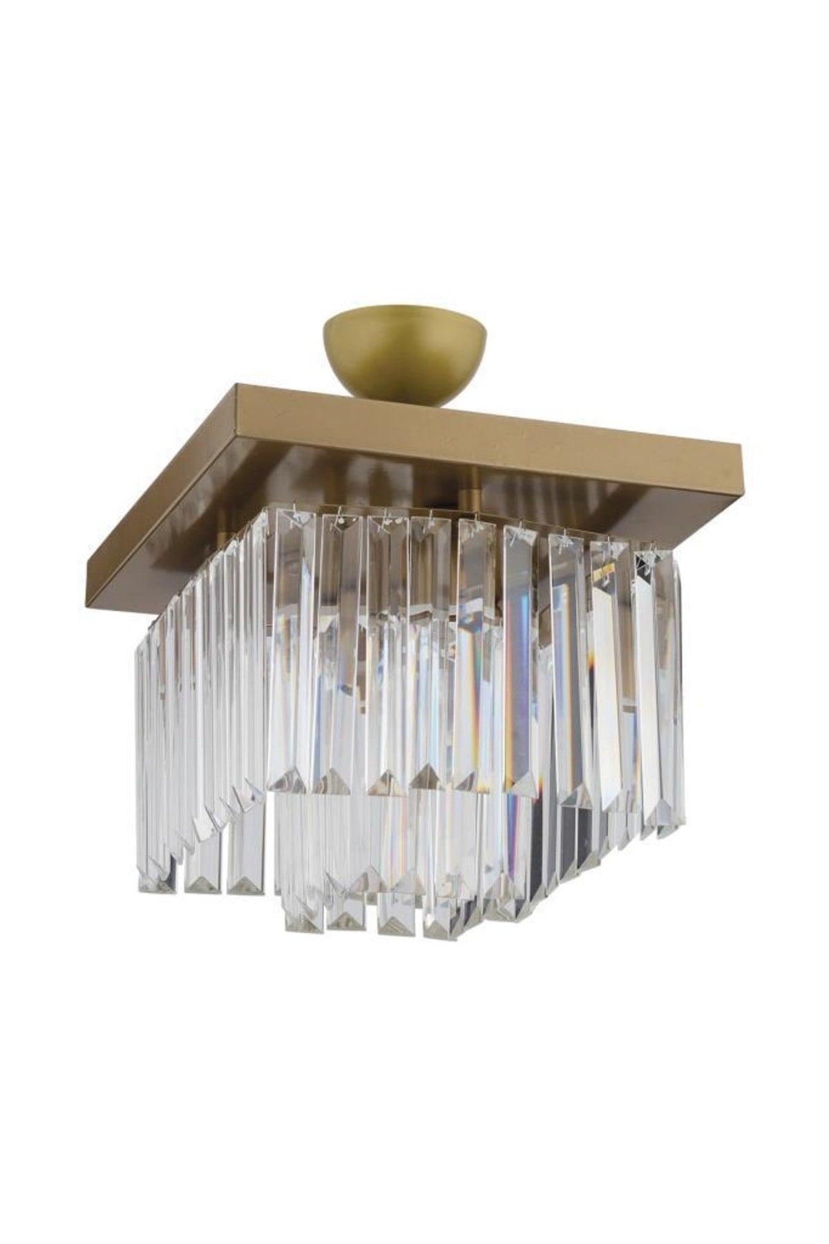 Yasemin 30 cm quadratischer antiker Kristallstein-Kronleuchter