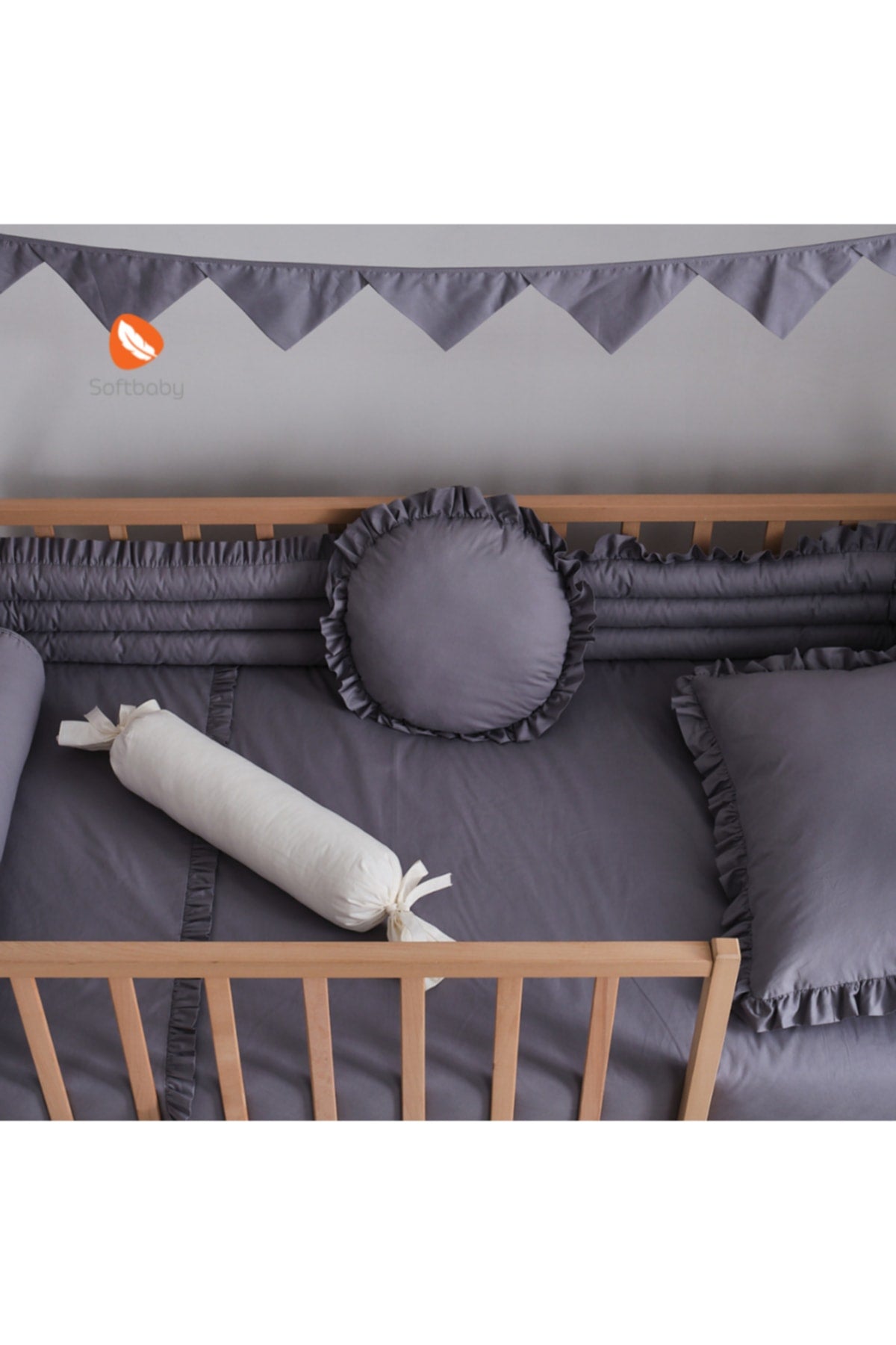 Elegance Grey Katkat 90X190 Montessori Schlafset