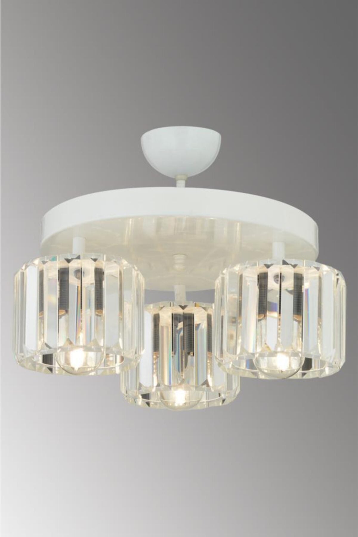 Lara 3-Piece White Yuv.Y-10 Crystal Stone Chandelier