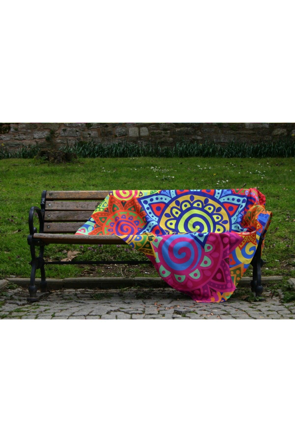 Colorful Mandala Pattern Yoga Picnic Sofa Table Beach Wall Cover - Swordslife