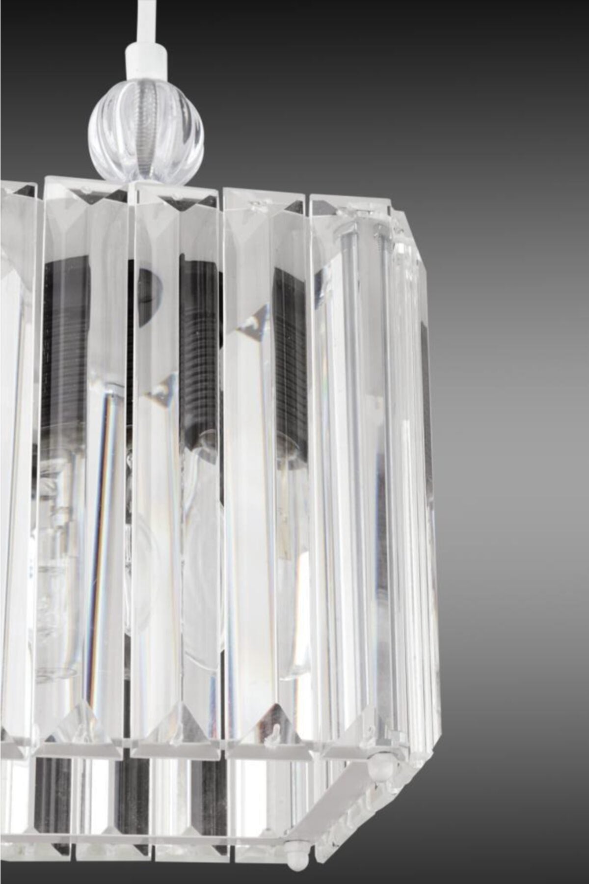 Dolunay Einzelner weißer K-15 Kristallstein-Kronleuchter