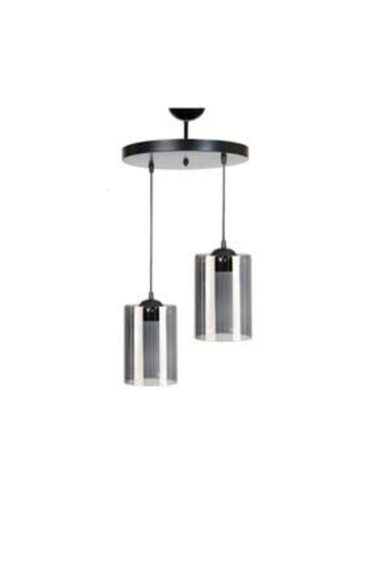Modernes Sportmodell, 2-teilig, geräuchertes Echtglas, Pendelleuchte, Kronleuchter