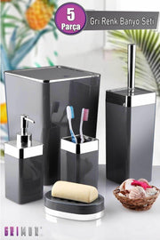 5 Piece Acrylic Metallized Coated Luxury Bathroom Set - Swordslife