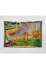 Solar Psychedelic Mushroom Wall Covering Wall Carpet Tapestry Carpet - Swordslife