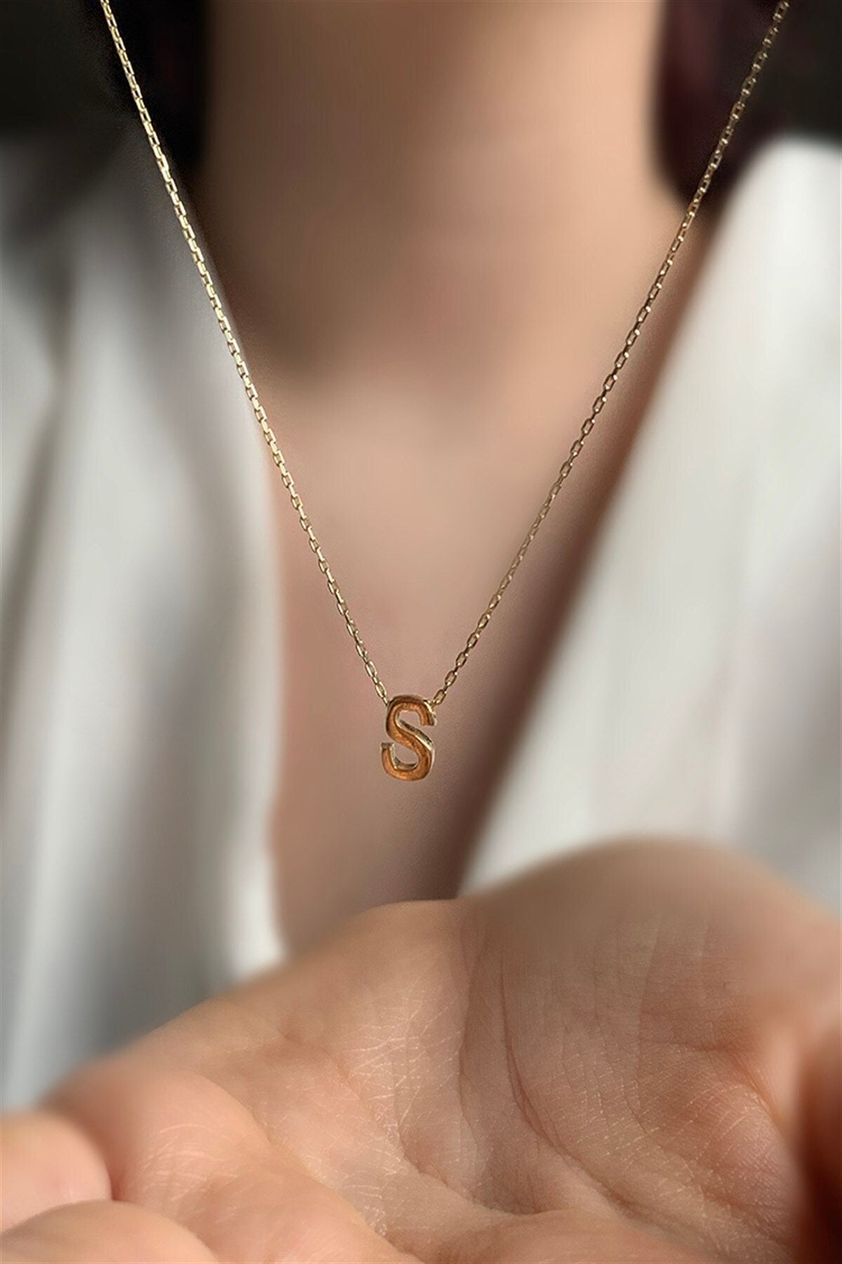 Unisex Yellow 925 Sterling Sterling Silver Necklace Length 42 Cm