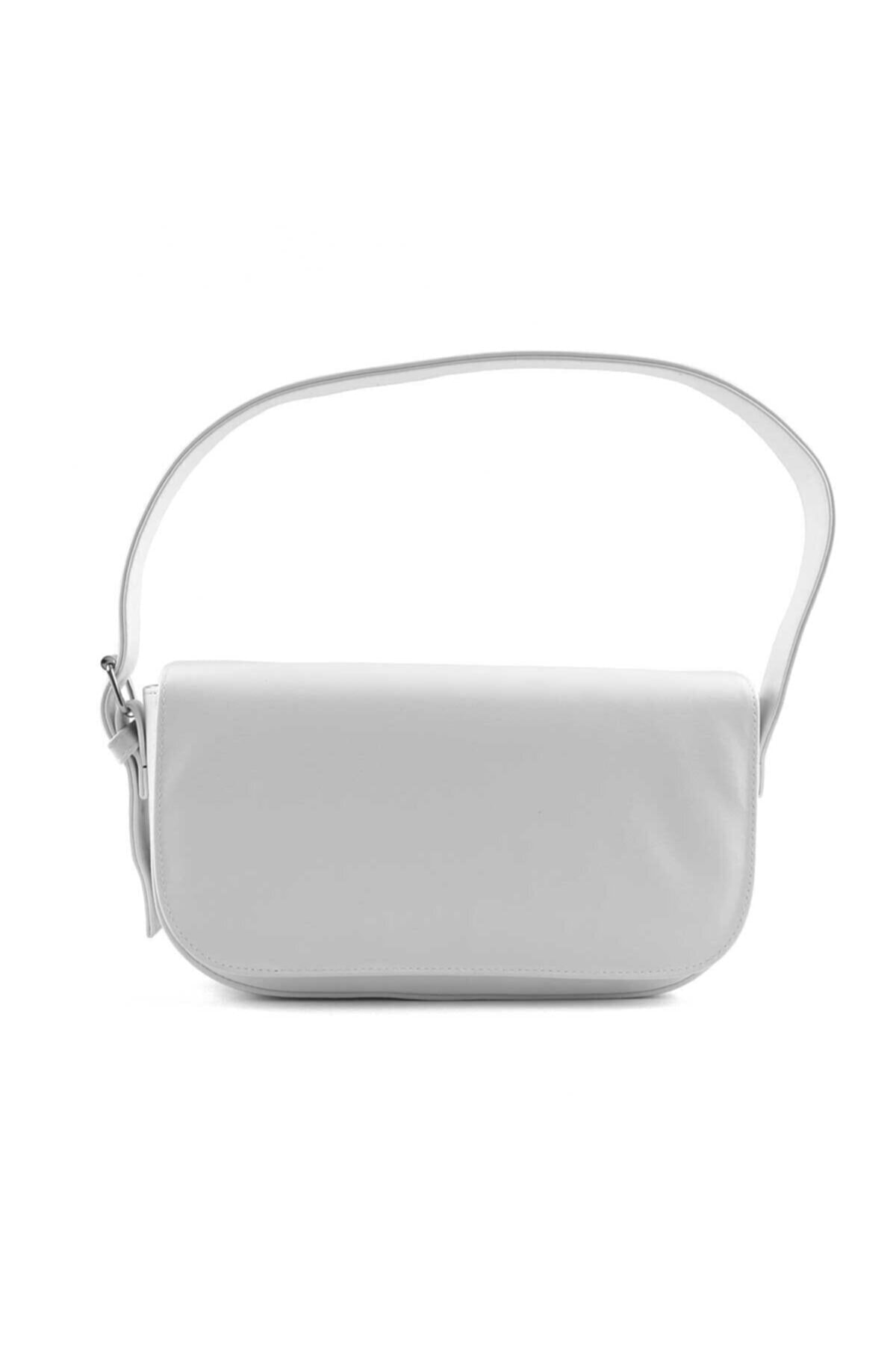 Baguette-Tasche mit weißem Deckel