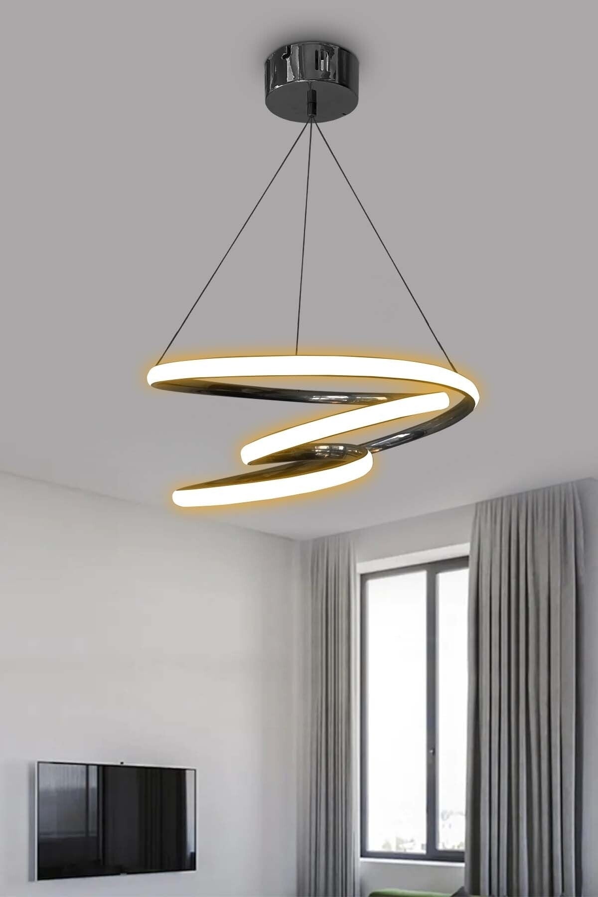 Moderne Pendelleuchte Galaxy Black Case Tageslicht Led Kronleuchter