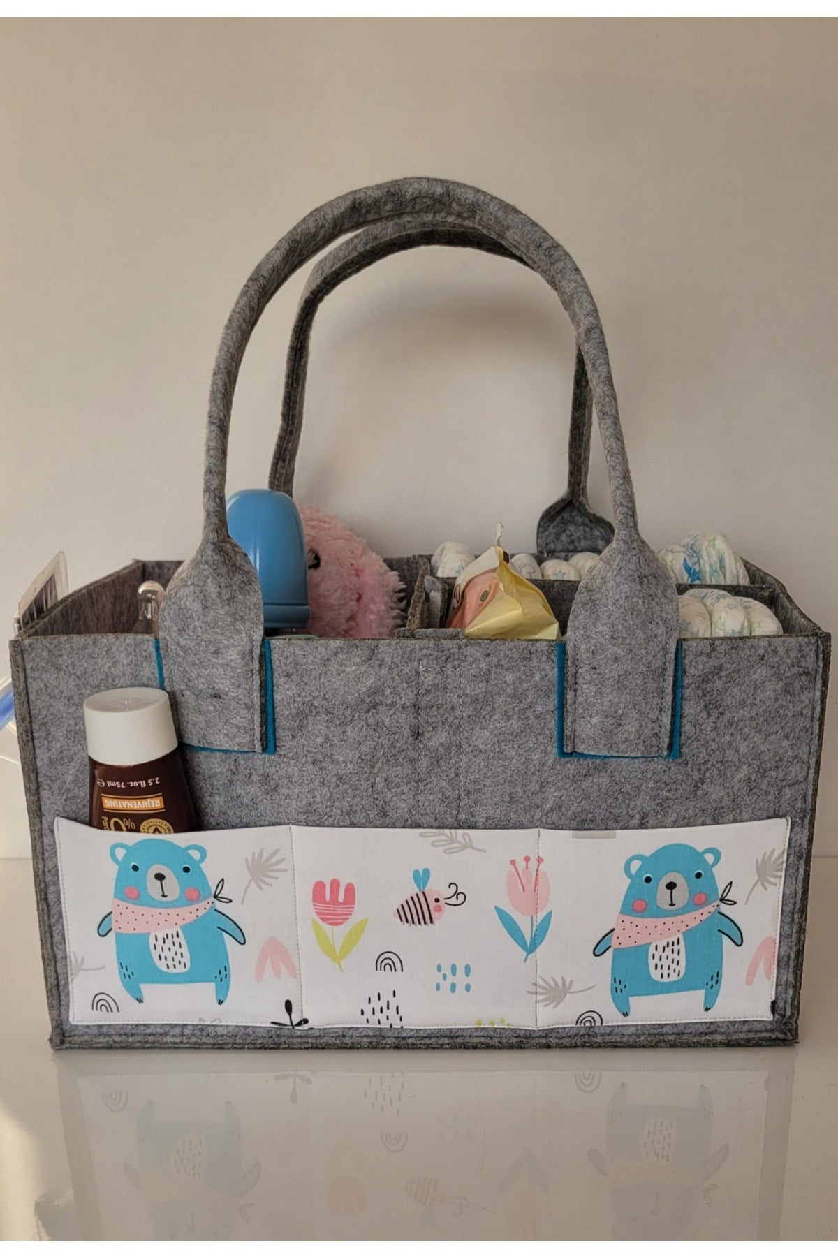 Handgefertigtes funktionales Babytaschen-Set zum Organisieren und Aufhängen