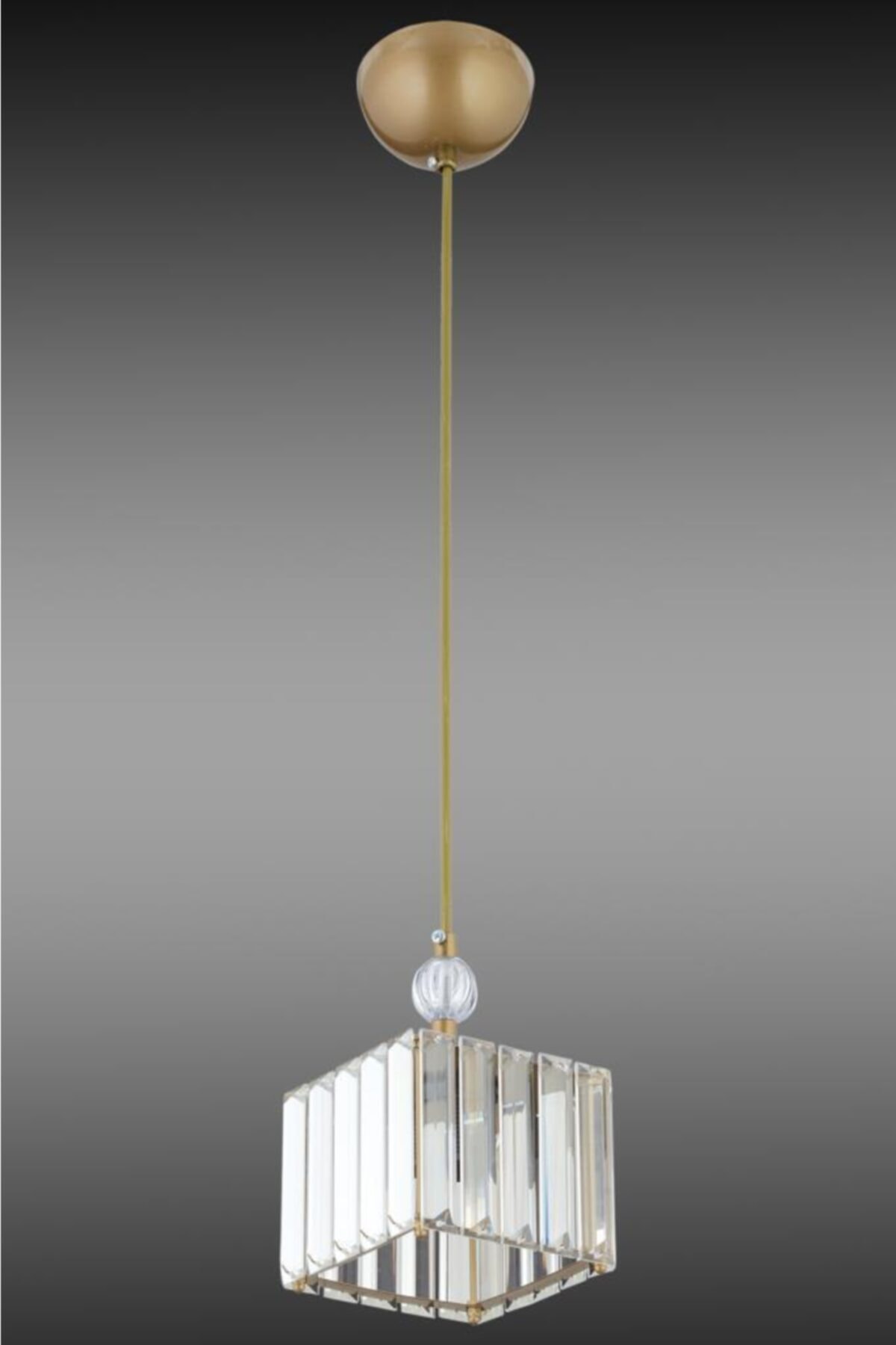 Dolunay Einzelstein-Kronleuchter aus antikem K-10-Kristallstein