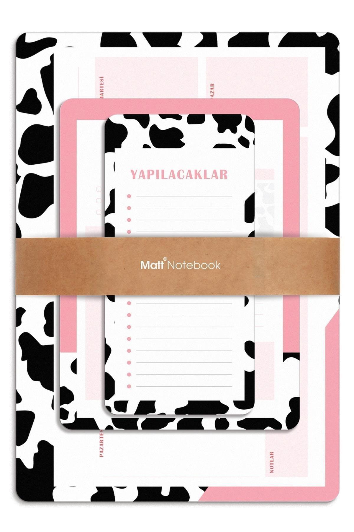 3 Pcs Desktop Planner Set Cow