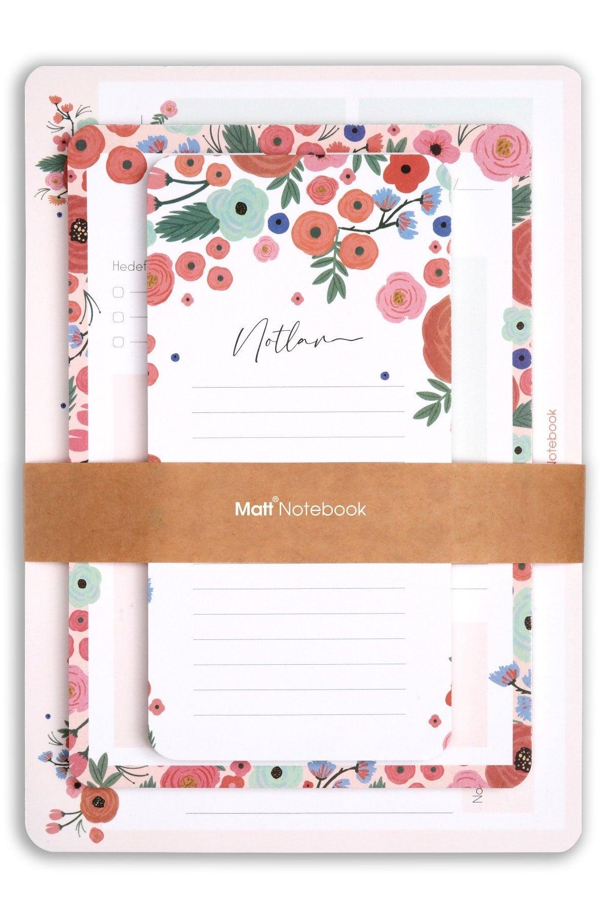 3 Piece Desktop Planner Set Flowers