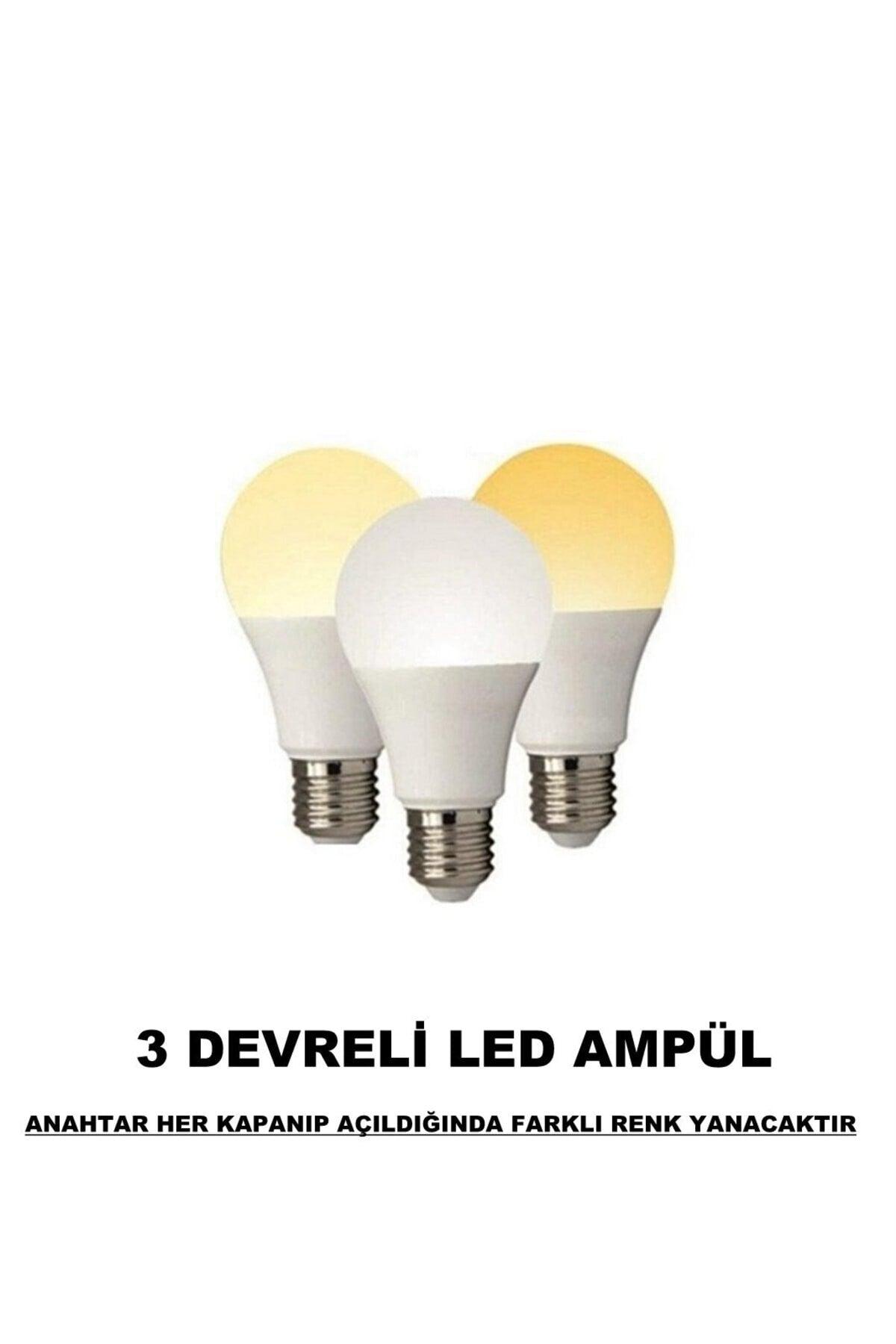 3 Color Adjustable Led Bulb -10 Pack.